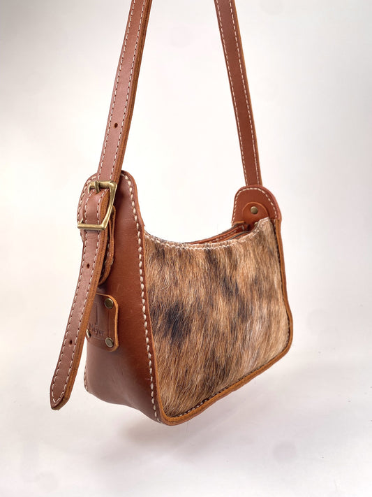 Lily 8 Compact Shoulder Bag Hand Stitched in Hair-on Cowhide Leather