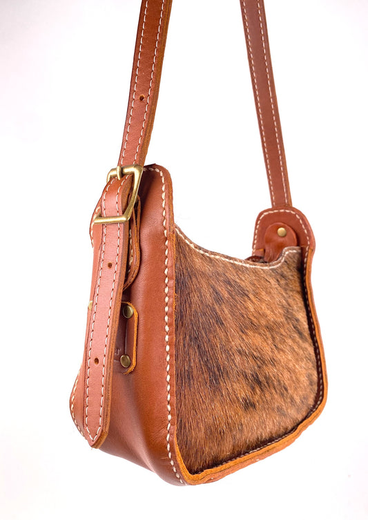 Lily 8 Compact Shoulder Bag Hand Stitched in Hair-on Cowhide Leather 2