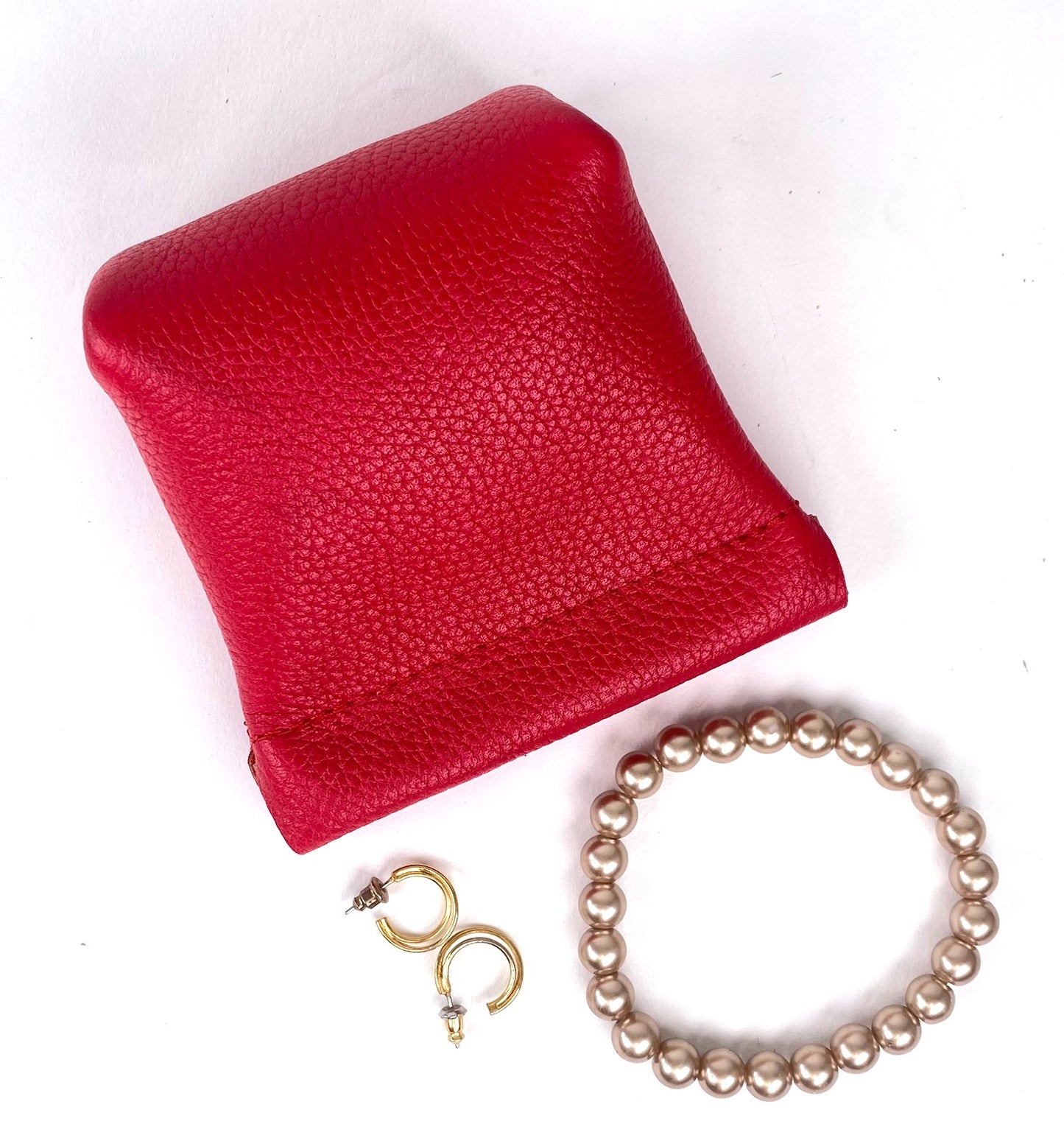 Red Squeeze Coin Pouch Purse