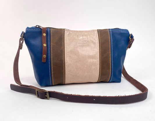 Tagalong Purse in Navy and Buff Stripe