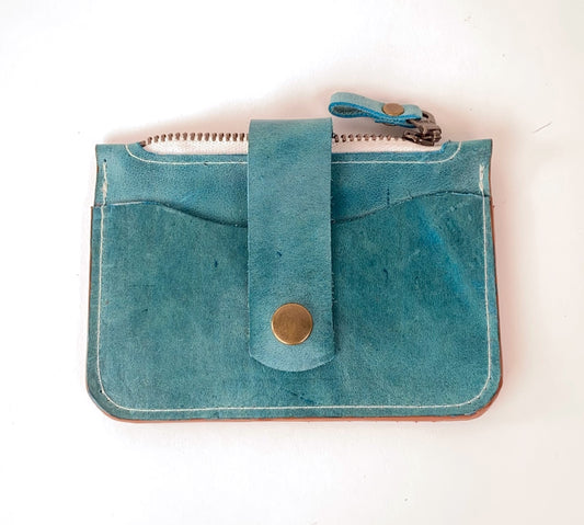 CardGuard Minimalist Leather Wallet in Teal Green