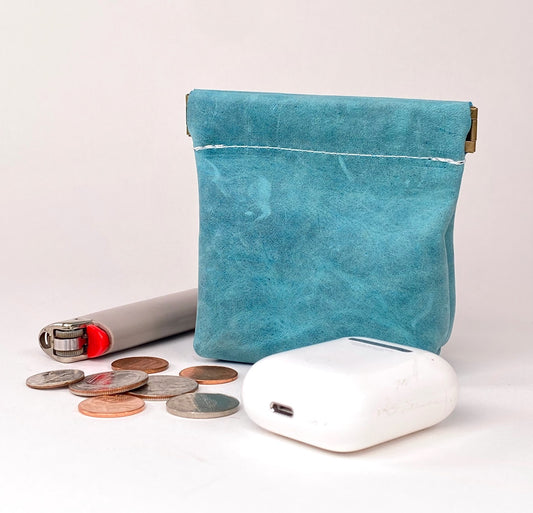 Teal Green  Squeeze Coin Pouch Purse