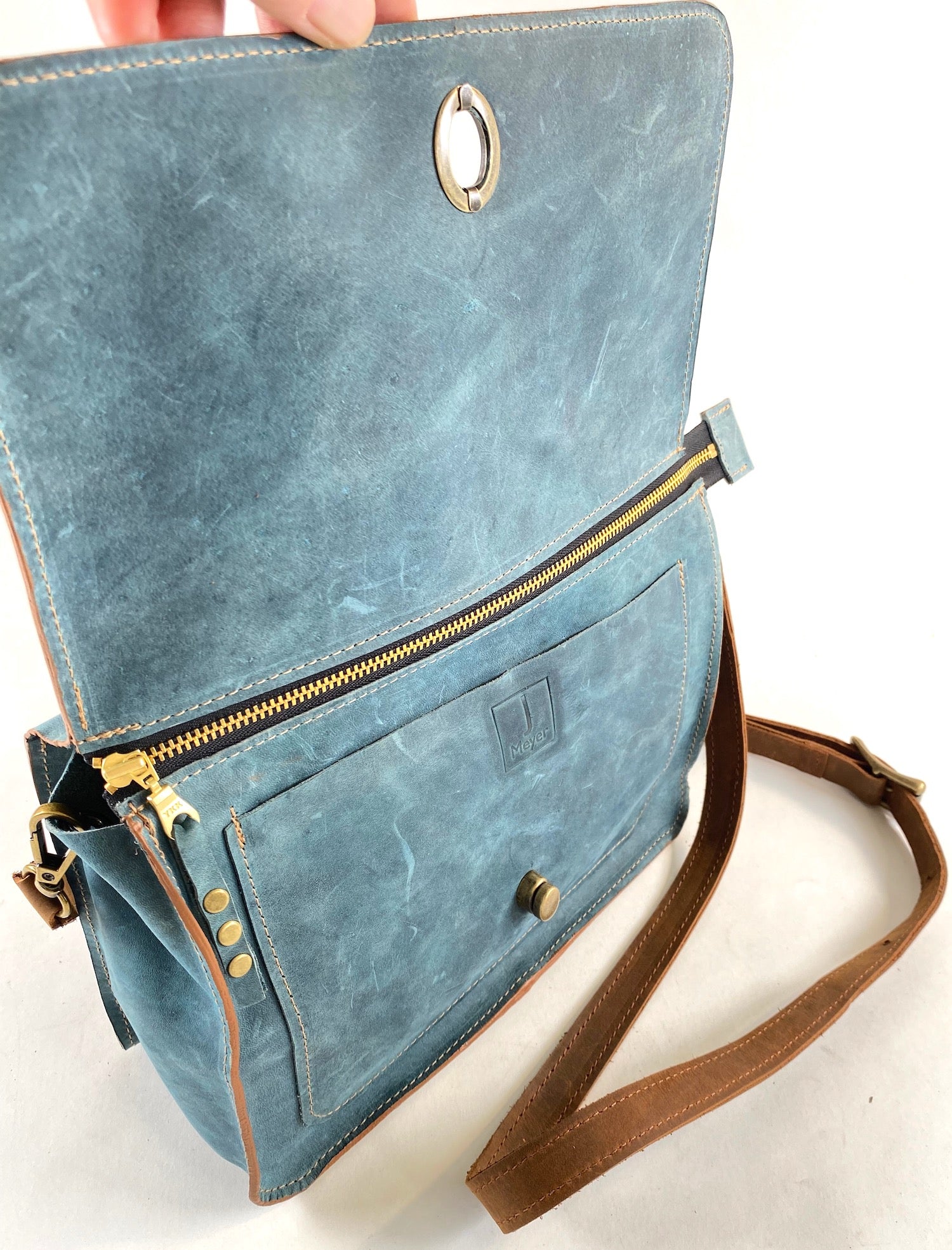 Rodéo pégase leather bag charm Hermès Blue in Leather - 35984463